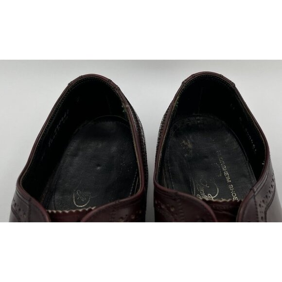 Vintage Florsheim Imperial Men’s 11C Wingtip Oxford Burgundy Leather Dress Shoes - Picture 9 of 12